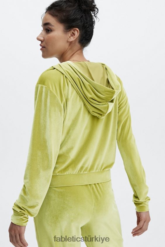 tr Fabletics kadınlar donna kadife kapşonlu altın yaprak 40R06B2506