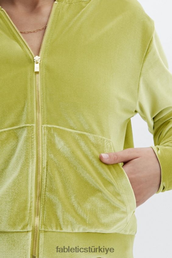 tr Fabletics kadınlar donna kadife kapşonlu altın yaprak 40R06B2506