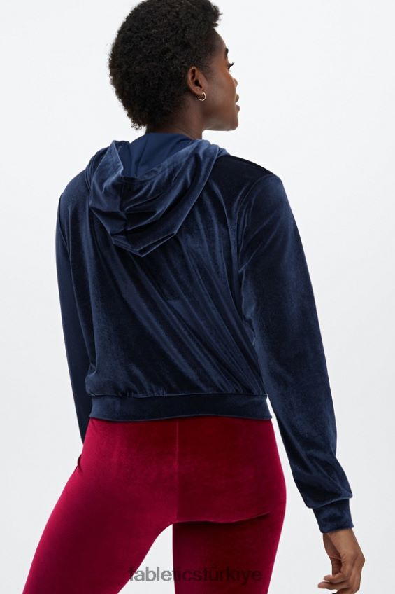 tr Fabletics kadınlar donna kadife kapşonlu derin donanma 40R06B2504