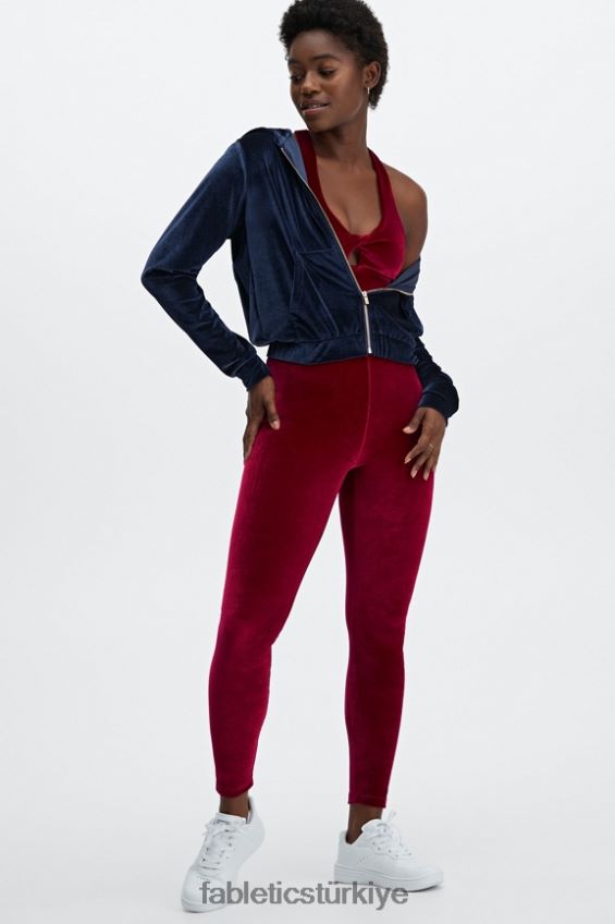 tr Fabletics kadınlar donna kadife kapşonlu derin donanma 40R06B2504