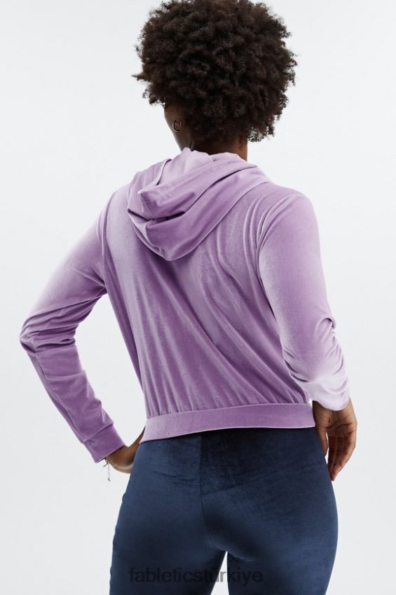 tr Fabletics kadınlar donna kadife kapşonlu parlak leylak 40R06B2507