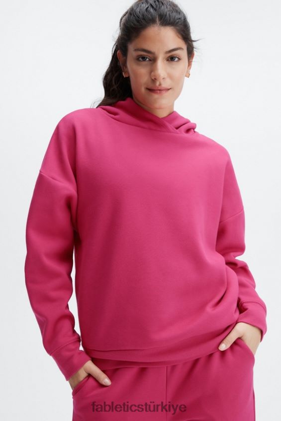 tr Fabletics kadınlar eko cepli kapşonlu koyu fuşya 40R06B2513