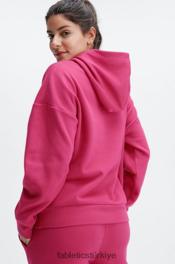 tr Fabletics kadınlar eko cepli kapşonlu koyu fuşya 40R06B2513