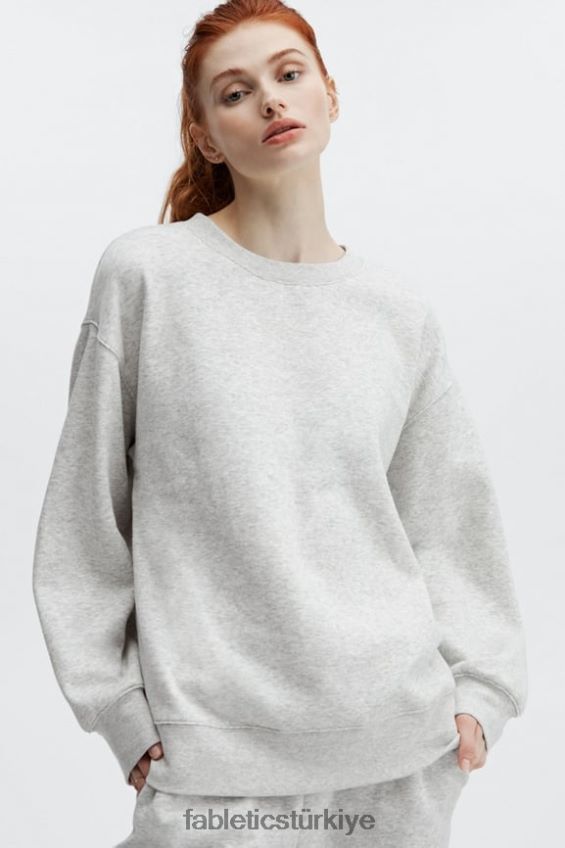 tr Fabletics kadınlar eko sıfır yaka sweatshirt açık gri funda 40R06B2478