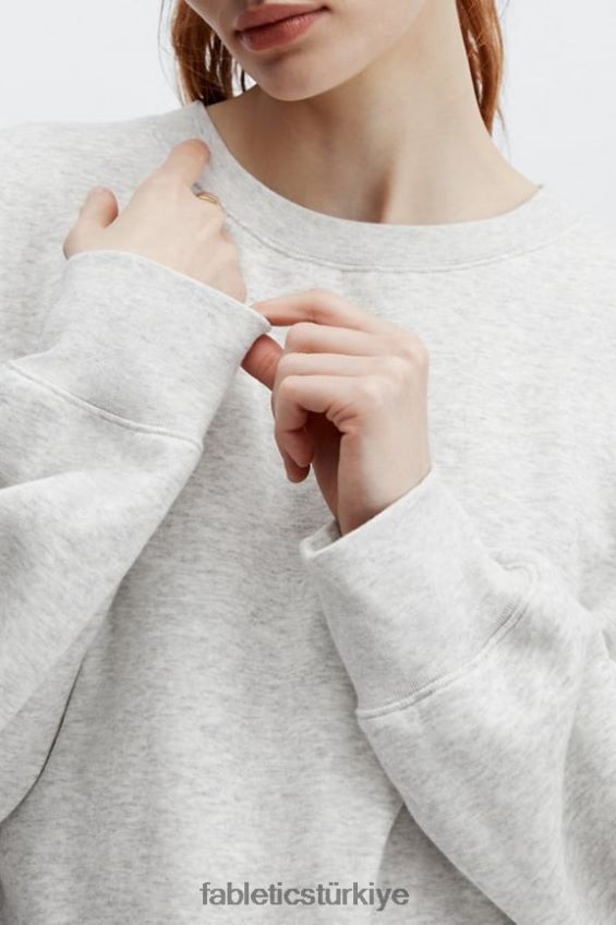 tr Fabletics kadınlar eko sıfır yaka sweatshirt açık gri funda 40R06B2478