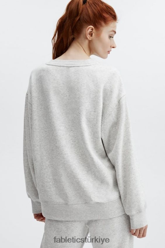 tr Fabletics kadınlar eko sıfır yaka sweatshirt açık gri funda 40R06B2478