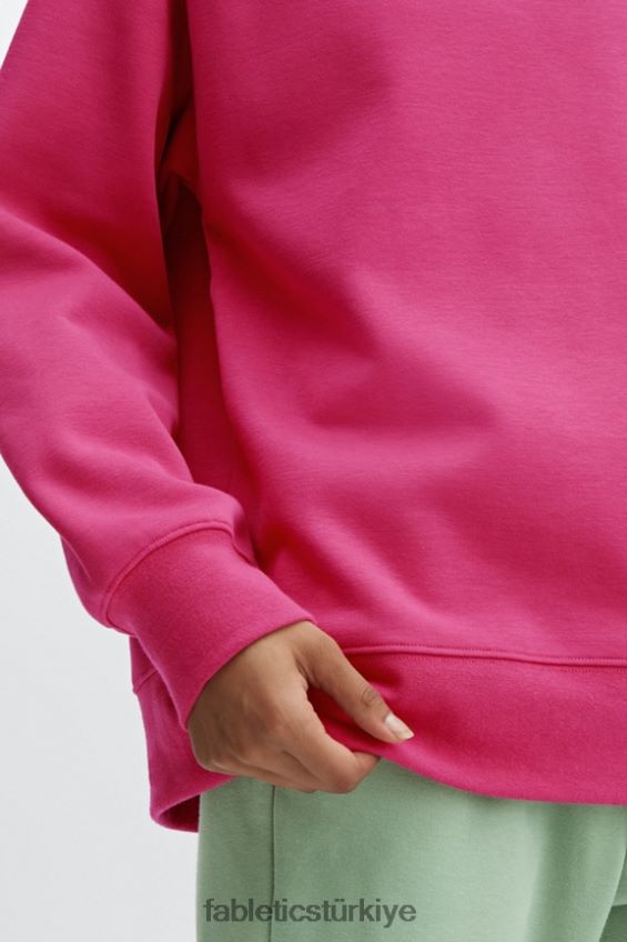 tr Fabletics kadınlar eko sıfır yaka sweatshirt koyu fuşya 40R06B2475