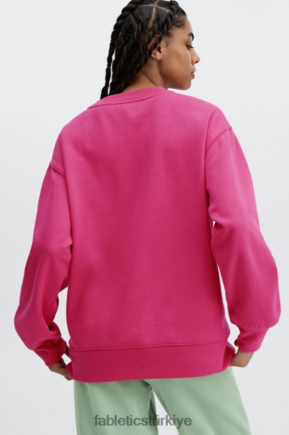 tr Fabletics kadınlar eko sıfır yaka sweatshirt koyu fuşya 40R06B2475