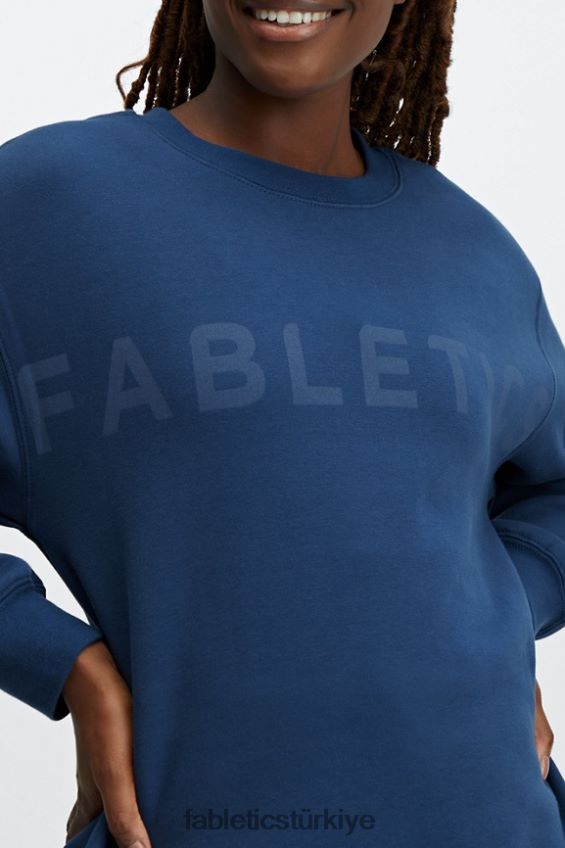 tr Fabletics kadınlar eko sıfır yaka sweatshirt lacivert şakayık/soluk kot 40R06B2479