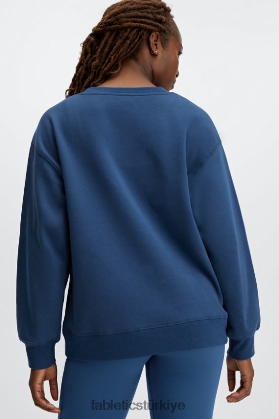 tr Fabletics kadınlar eko sıfır yaka sweatshirt lacivert şakayık/soluk kot 40R06B2479