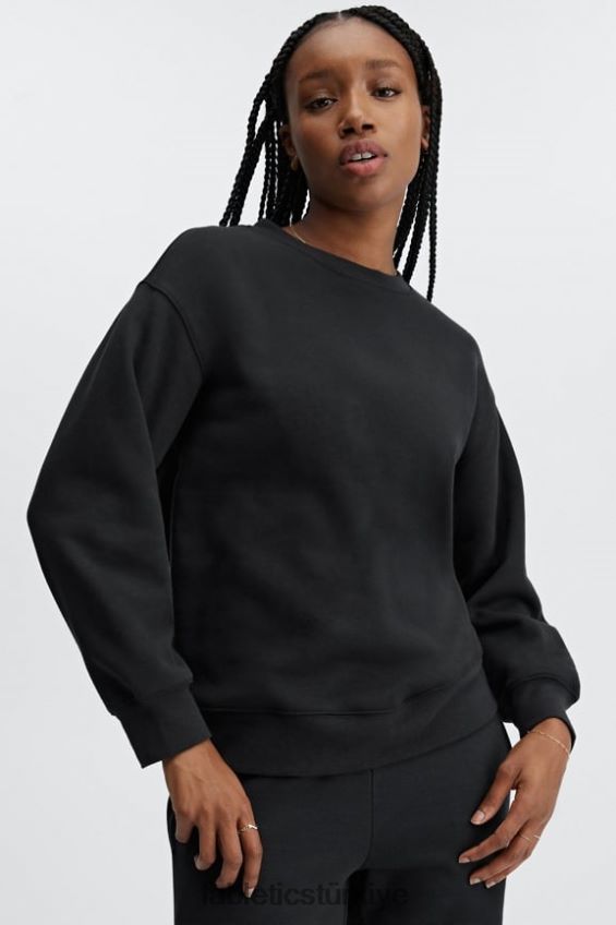 tr Fabletics kadınlar eko sıfır yaka sweatshirt siyah 40R06B2474