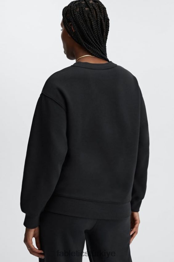 tr Fabletics kadınlar eko sıfır yaka sweatshirt siyah 40R06B2474