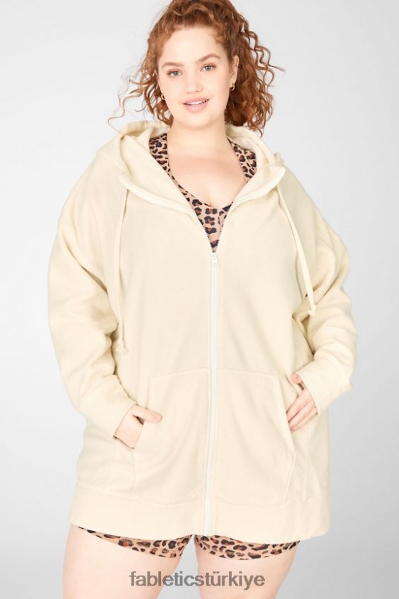 tr Fabletics kadınlar çevre bilincine sahip büyük boy kapşonlu yulaf 40R06B2701