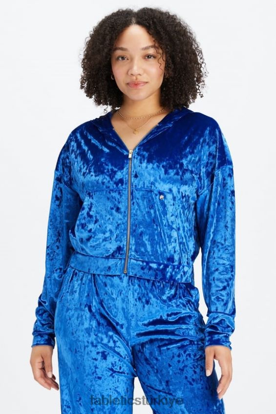 tr Fabletics kadınlar ezilmiş kadife fermuarlı kapşonlu celeste 40R06B2486