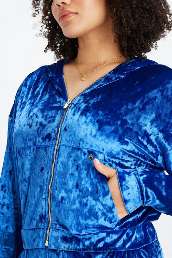 tr Fabletics kadınlar ezilmiş kadife fermuarlı kapşonlu celeste 40R06B2486