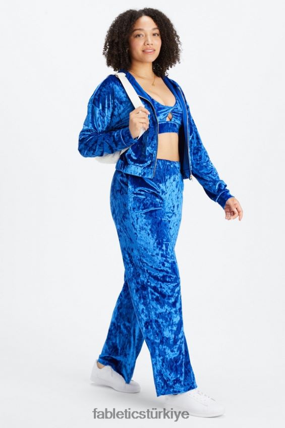 tr Fabletics kadınlar ezilmiş kadife fermuarlı kapşonlu celeste 40R06B2486