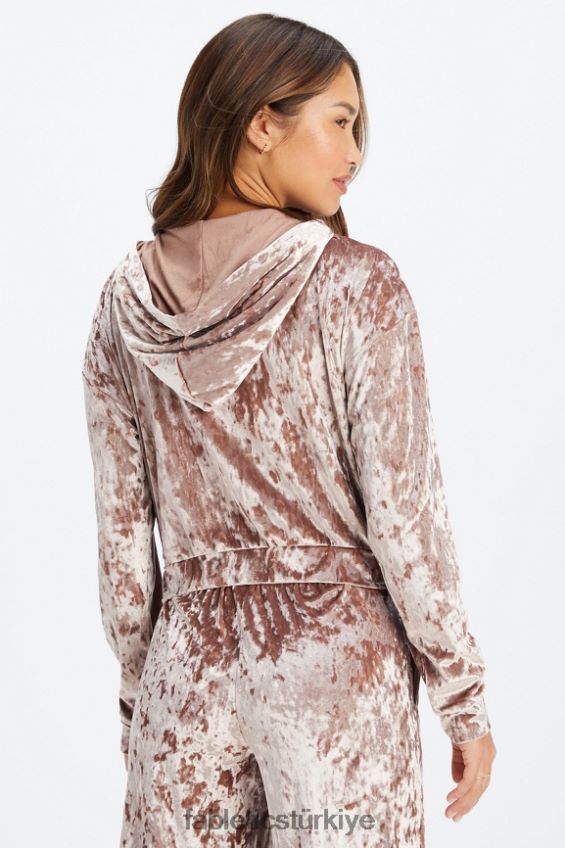 tr Fabletics kadınlar ezilmiş kadife fermuarlı kapşonlu oyuncak 40R06B2485