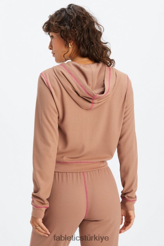 tr Fabletics kadınlar fermuarlı waffle kapşonlu oyuncak/fuşya 40R06B2495