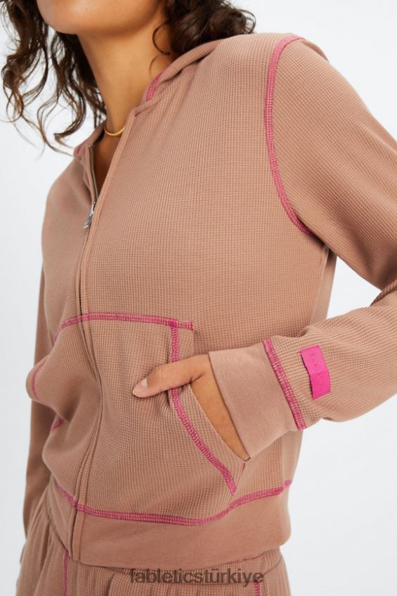 tr Fabletics kadınlar fermuarlı waffle kapşonlu oyuncak/fuşya 40R06B2495