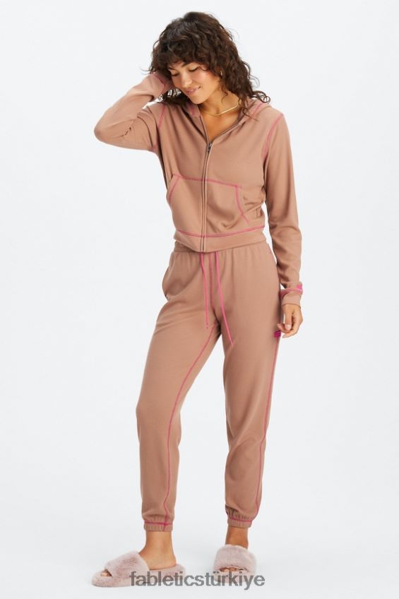 tr Fabletics kadınlar fermuarlı waffle kapşonlu oyuncak/fuşya 40R06B2495