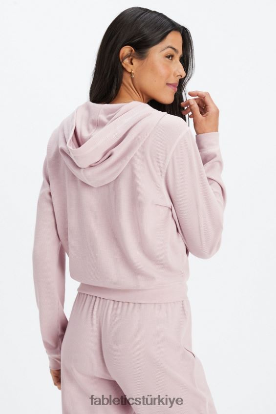 tr Fabletics kadınlar fermuarlı waffle kapşonlu sessiz leylak rengi/taç yaprağı 40R06B2494
