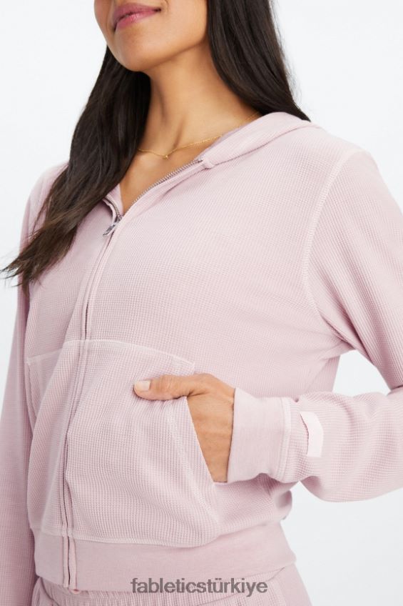 tr Fabletics kadınlar fermuarlı waffle kapşonlu sessiz leylak rengi/taç yaprağı 40R06B2494