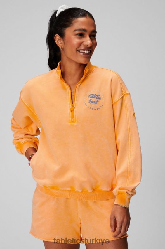 tr Fabletics kadınlar hafif havlu kumaştan yarım fermuarlı sweatshirt öğleden sonra güneşi/grafik 40R06B2439