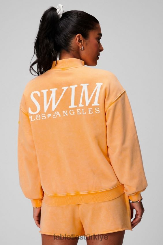 tr Fabletics kadınlar hafif havlu kumaştan yarım fermuarlı sweatshirt öğleden sonra güneşi/grafik 40R06B2439