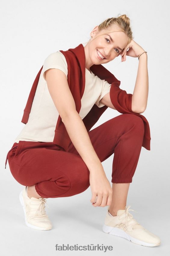 tr Fabletics kadınlar james uzun kollu kazak umbria kırmızısı 40R06B2540