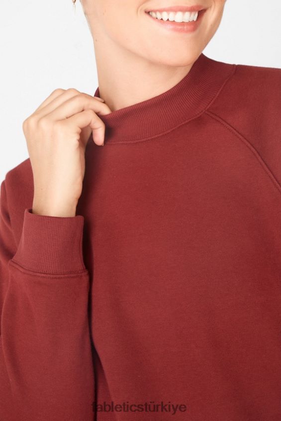 tr Fabletics kadınlar james uzun kollu kazak umbria kırmızısı 40R06B2540