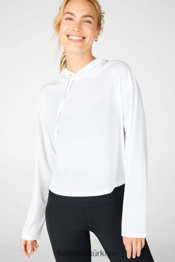 tr Fabletics kadınlar kaia kırpılmış kapşonlu beyaz 40R06B2561