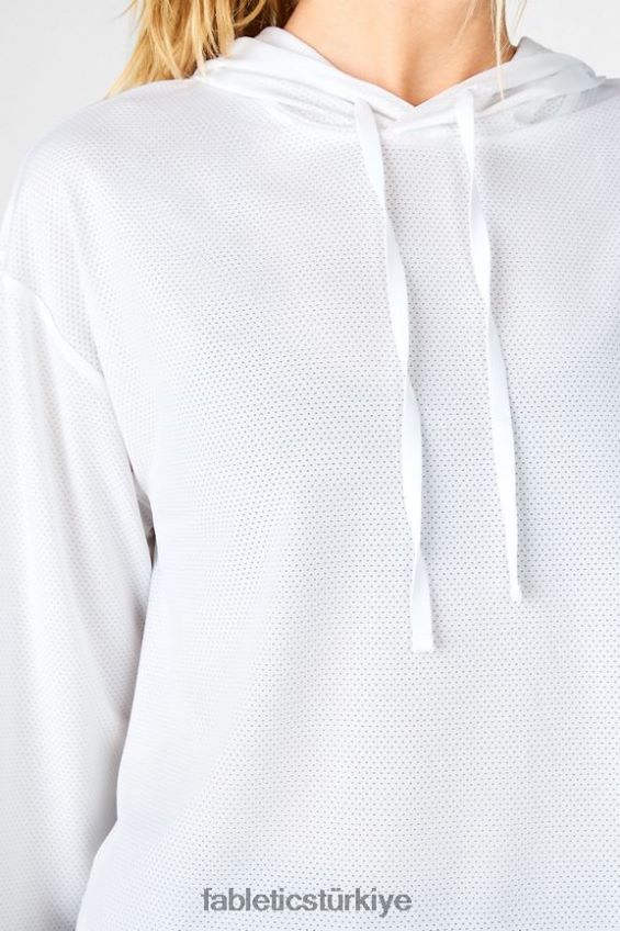 tr Fabletics kadınlar kaia kırpılmış kapşonlu beyaz 40R06B2561