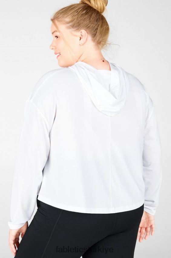 tr Fabletics kadınlar kaia kırpılmış kapşonlu beyaz 40R06B2562