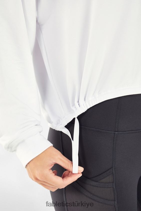 tr Fabletics kadınlar lüks kısa kazak beyaz 40R06B2431