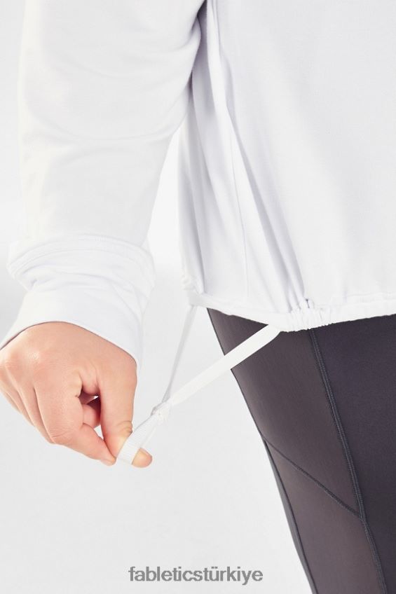 tr Fabletics kadınlar lüks kısa kazak beyaz 40R06B2432