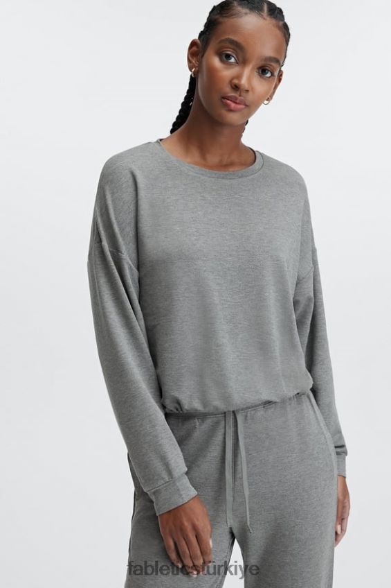 tr Fabletics kadınlar lüks kısa kazak kömür funda 40R06B2427