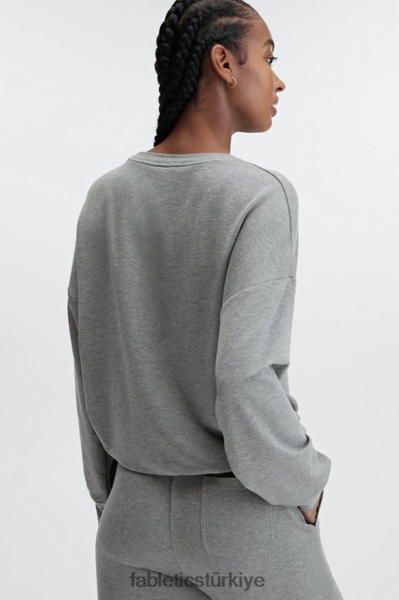 tr Fabletics kadınlar lüks kısa kazak kömür funda 40R06B2427