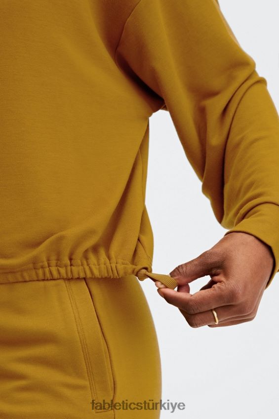 tr Fabletics kadınlar lüks kısa kazak koyu bronz 40R06B2430