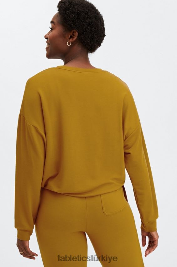 tr Fabletics kadınlar lüks kısa kazak koyu bronz 40R06B2430