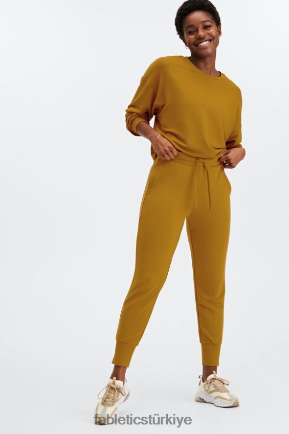 tr Fabletics kadınlar lüks kısa kazak koyu bronz 40R06B2430