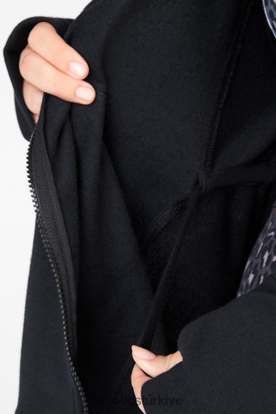 tr Fabletics kadınlar leah büyük boy kapşonlu siyah 40R06B2560