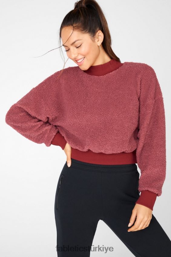 tr Fabletics kadınlar malia polar polar kazak koyu ruj/tuğla 40R06B2552