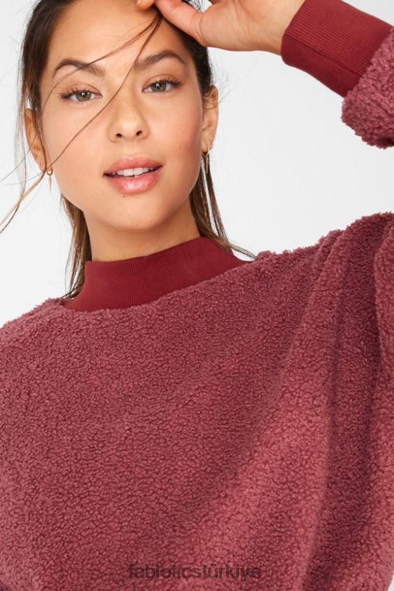 tr Fabletics kadınlar malia polar polar kazak koyu ruj/tuğla 40R06B2552