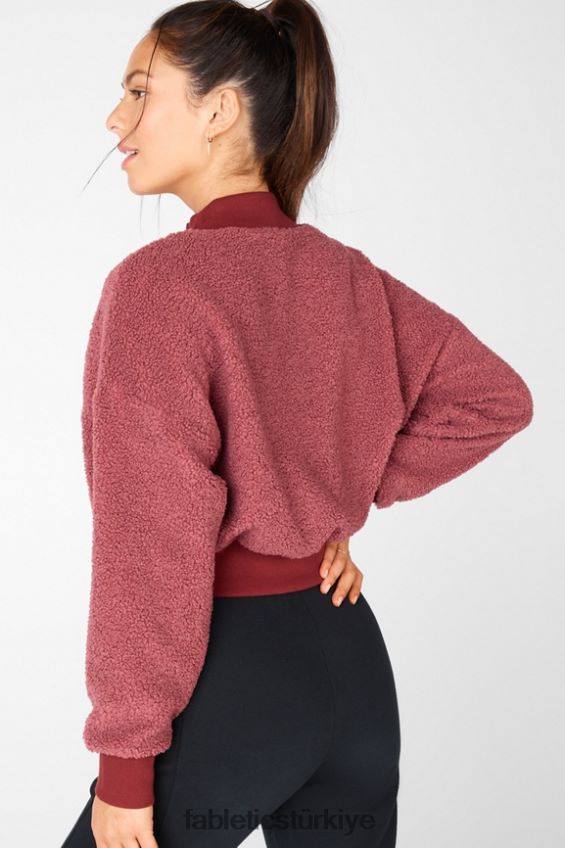 tr Fabletics kadınlar malia polar polar kazak koyu ruj/tuğla 40R06B2552