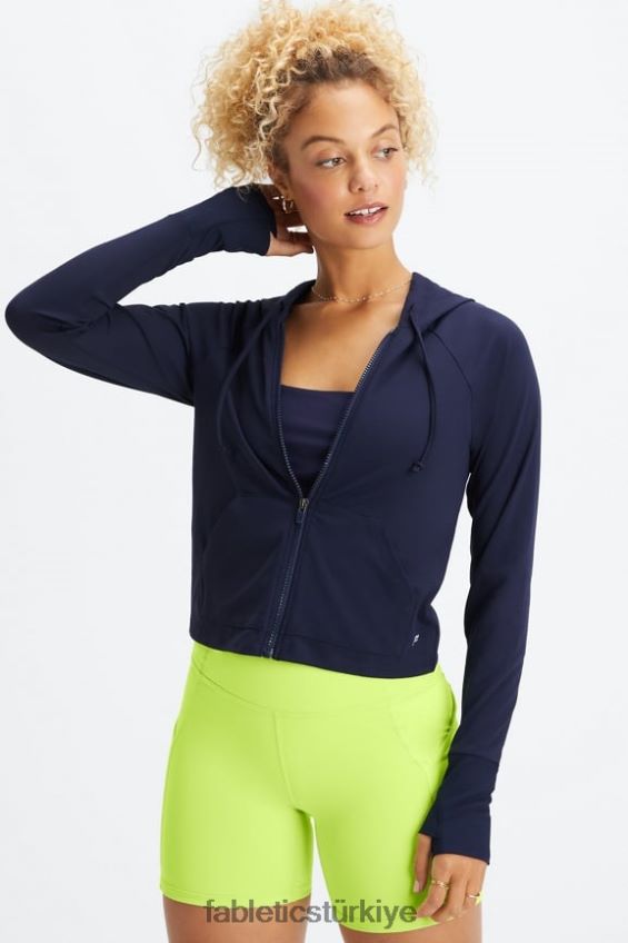 tr Fabletics kadınlar oasis kırpılmış kapşonlu derin donanma 40R06B2448