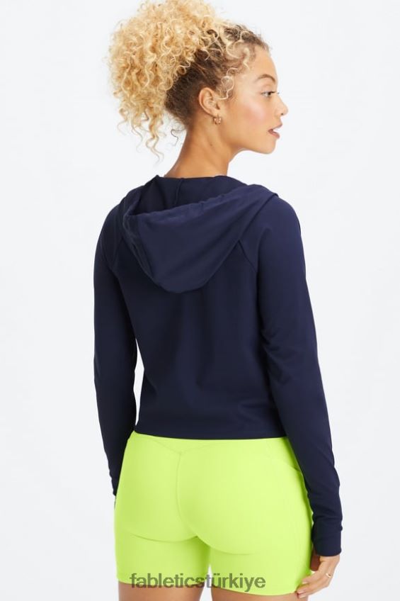 tr Fabletics kadınlar oasis kırpılmış kapşonlu derin donanma 40R06B2448