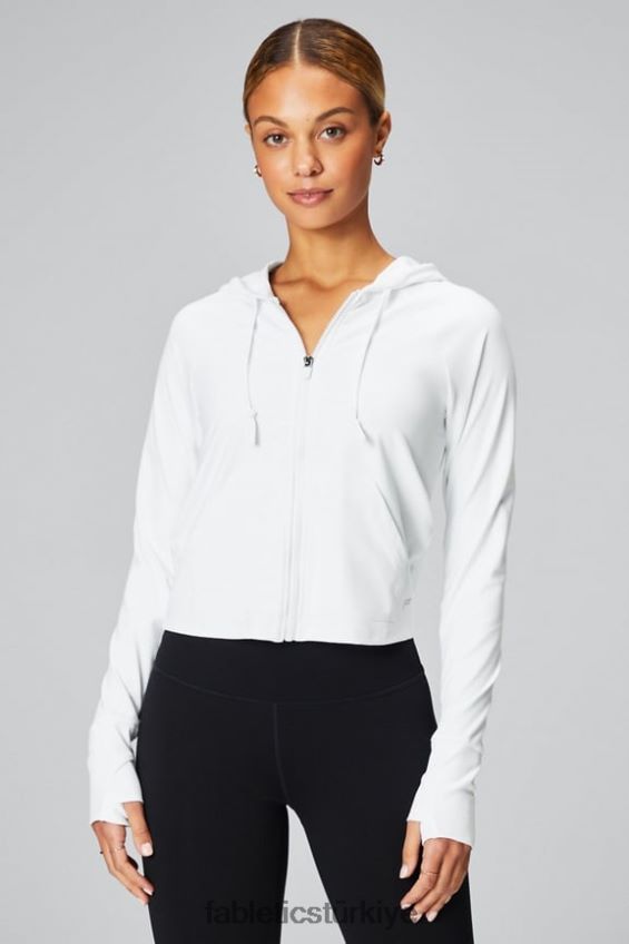 tr Fabletics kadınlar oasis kırpılmış kapşonlu klasik beyaz 40R06B2459