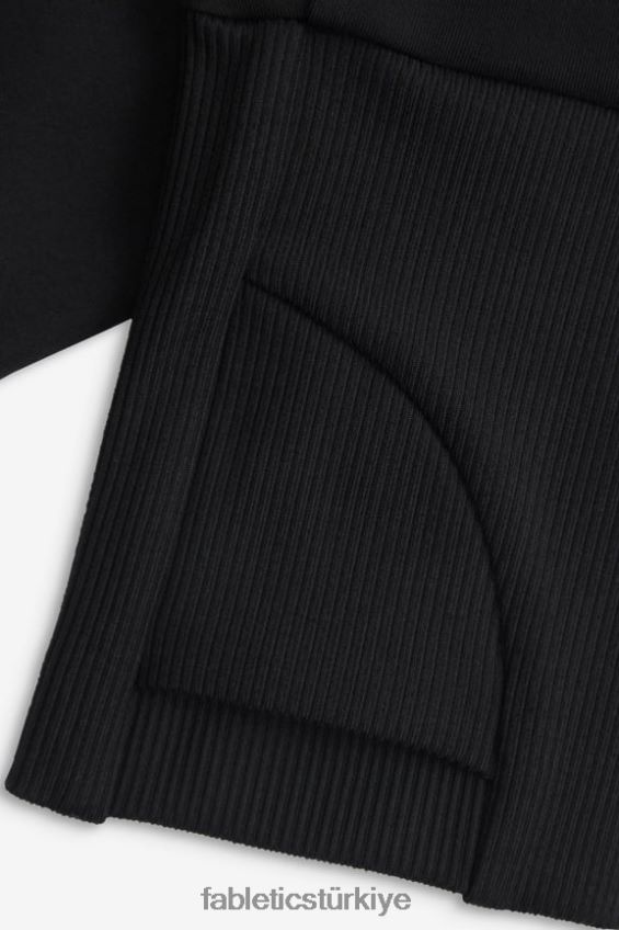 tr Fabletics kadınlar oasis kırpılmış kapşonlu siyah 40R06B2446