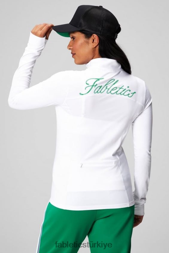 tr Fabletics kadınlar phoenix yarım fermuarlı orta katman klasik beyaz/grafik 40R06B2579