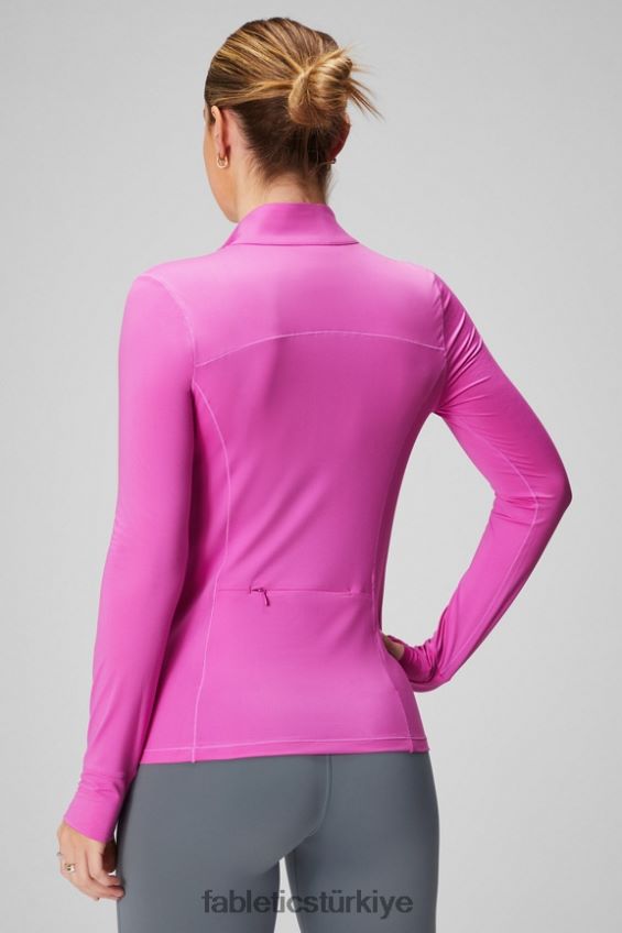 tr Fabletics kadınlar phoenix yarım fermuarlı orta katman pembe kaçış/logo 40R06B2580